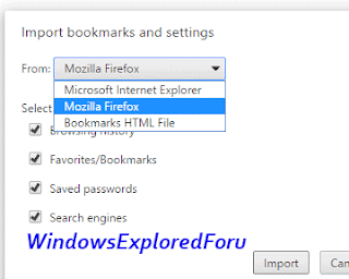 Import Bookmarks from other browsers to chrome in Windows 10
