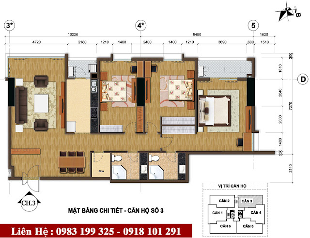 chung cư đội cấn thiết kế căn hộ 03