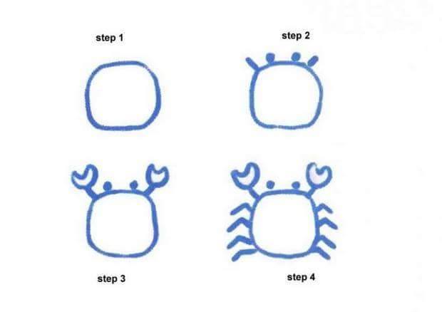 Belajar Menggambar Anak Kepiting Contoh Gambar Tk