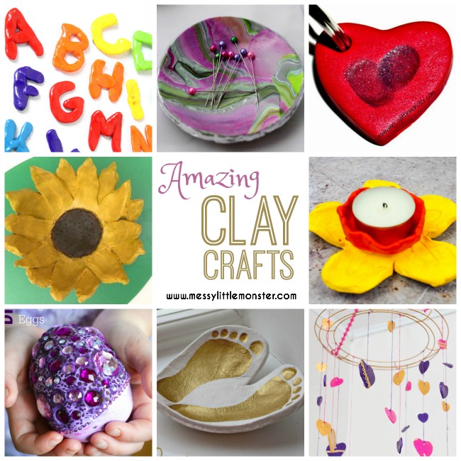 Clay craft ideas for kids. DIY clay crafts using air drying clay or polymer clay that make stunning homemade gifts. Something for all ages from preschoolers to school aged children to teenagers.