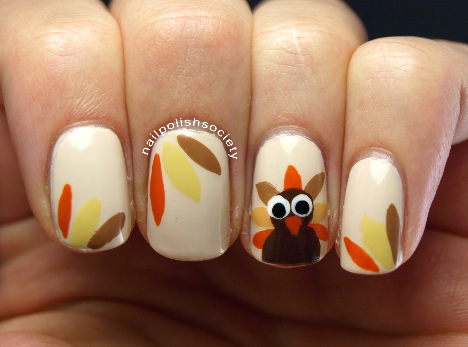 Nail Polish Society: Thanksgiving Turkey Nails