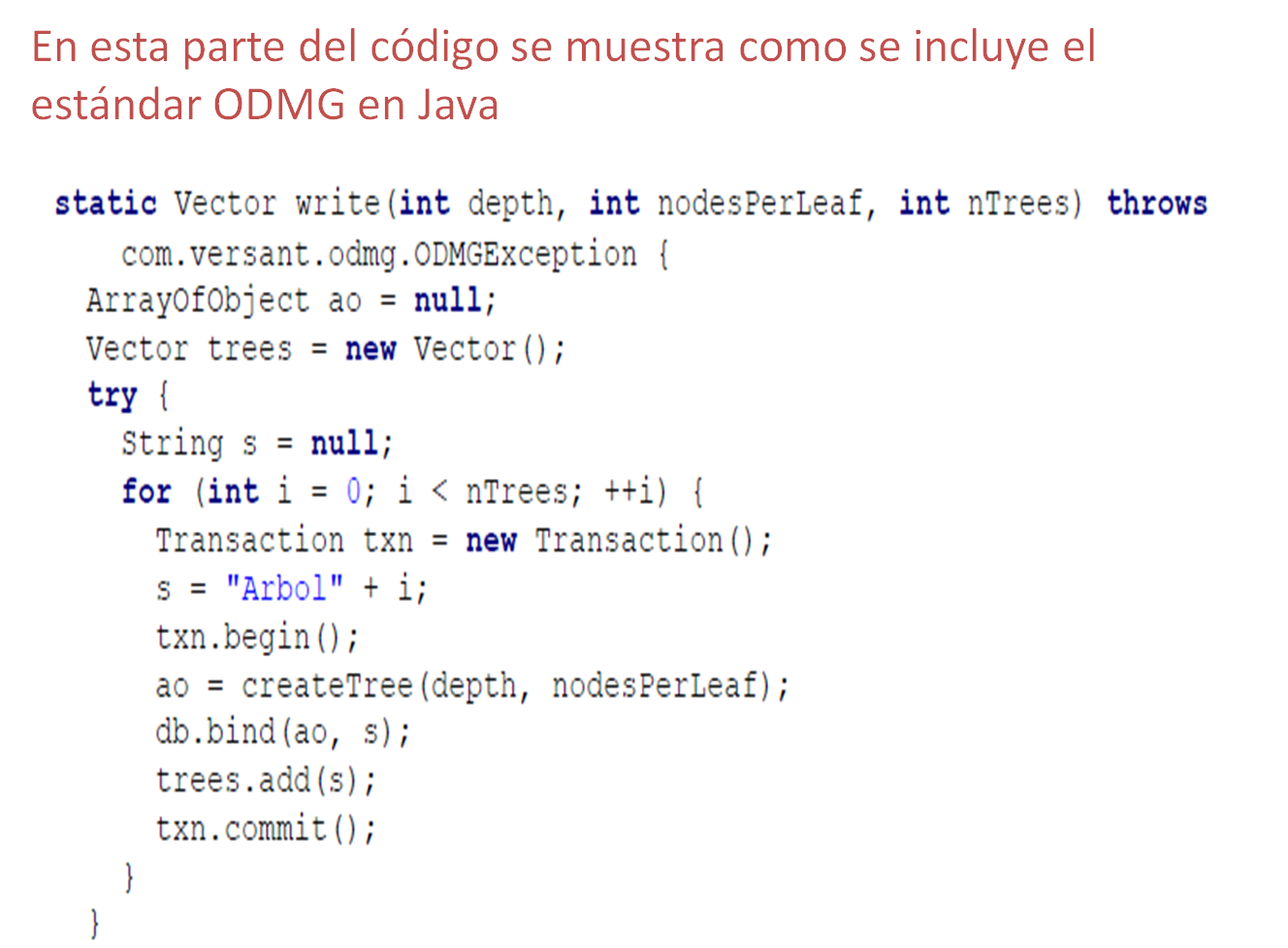Topicos BD: Codigo en Java