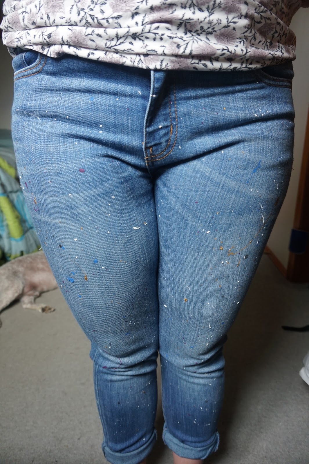 DIY: Paint Splattered Jeans! - Being MacKenzie