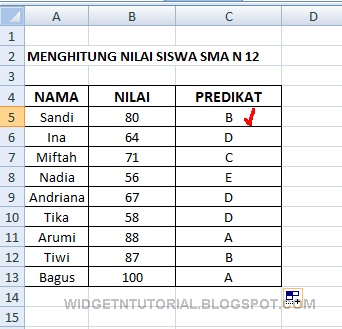 Widget And Tutorial Rumus Excel Fungsi If Hitung Nilai Rentang Dengan Kriteria Hitung If Bertingkat Rentang