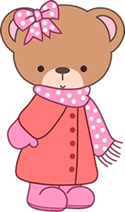 Ursa filhote com roupa de frio