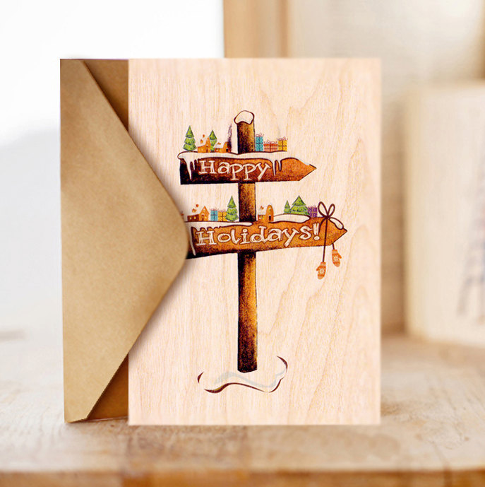 Wooden greeting cards from COZYWOOD perfecthandmade
