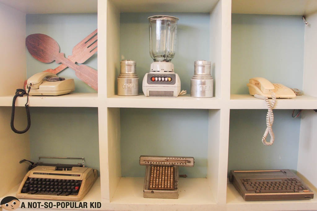 The nostalgic old-fashion equipment - telephones, typewriters, blenders and etc.