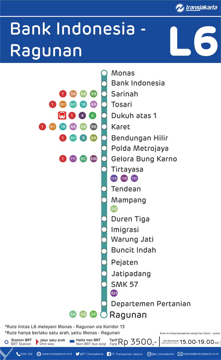 peta rute transjakarta monas ragunan via koridor 13