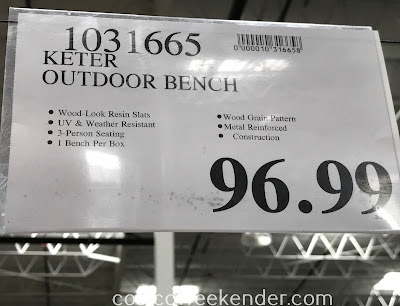Deal for the Keter Outdoor Bench at Costco