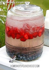 red white and blue water farm fresh entertaining ideas from homewardFOUNDdecor.com 