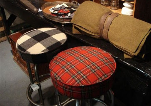 Custom plaid cushions for bar stools Custom plaid cushions for bar stools