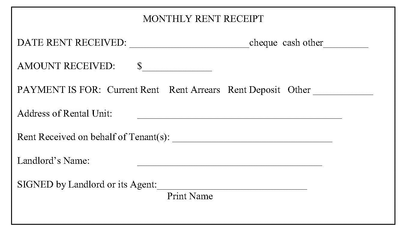 Ontario Landlord And Tenant Law RENT RECEIPTS WHAT IS REQUIRED FROM A LANDLORD