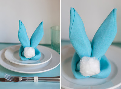 hacer servilleta con forma de conejo