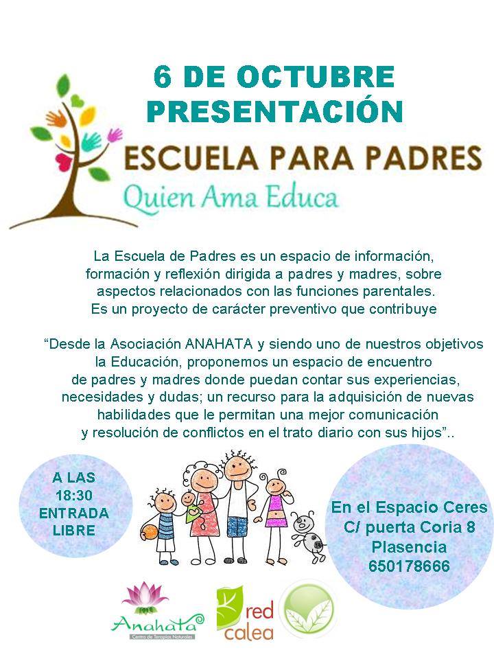 AMPA SAN FULGENCIO INVITACIÓN ESCUELA DE PADRES ANAHATTA