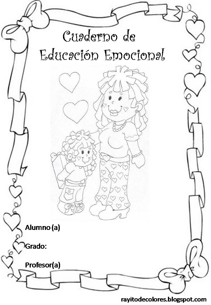 Carátula para cuaderno de educación emocional