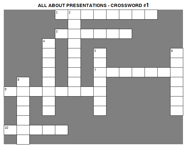 how to presentations crossword
