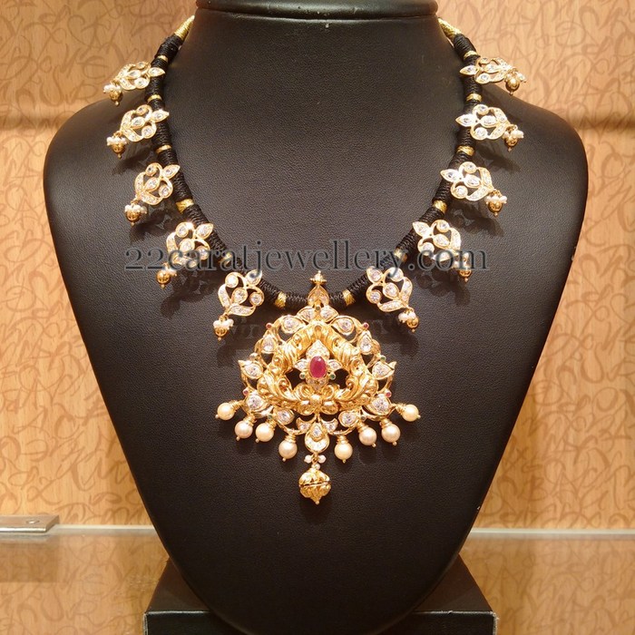Traditional CZ Necklace by Naj Jewellers - Jewellery Designs