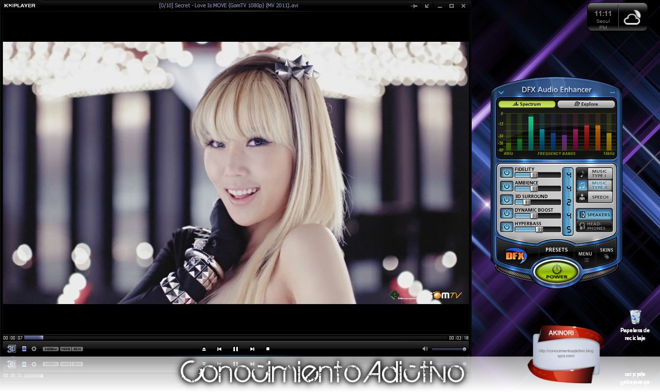 Usando el plugin de Winamp para habilitar DFX Audio Enhancer en AIMP3