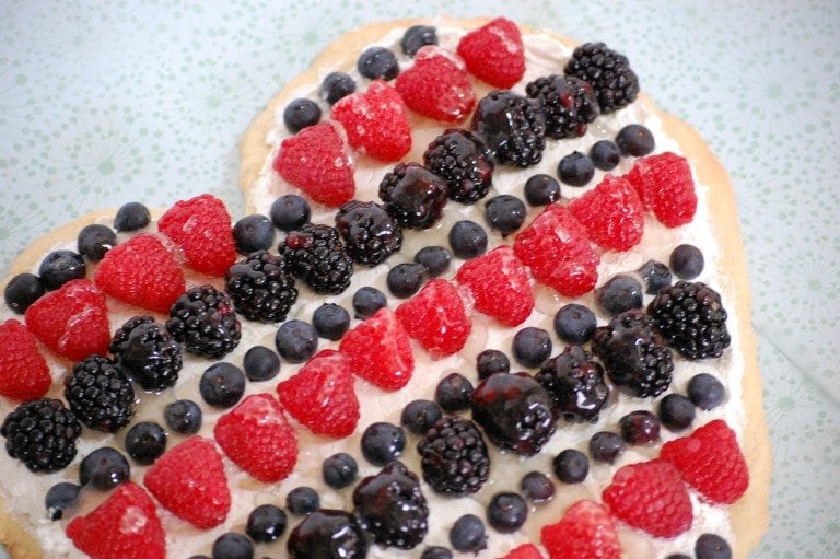 Valentine Fruit Pizza with Lemon Glaze variousfoods