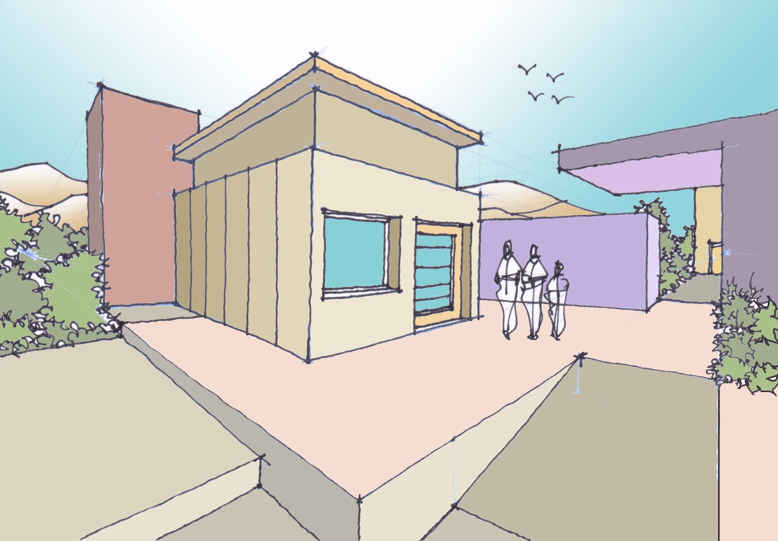 how to draw a house | San-Francisco-Chronicle-freedrawinglesson
