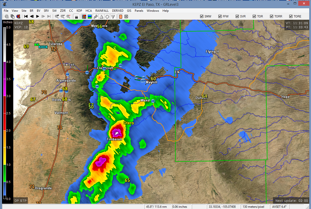 To Southeast New Mexico Weather. Heavy Rain Produces Flash