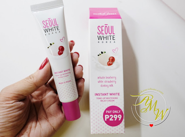 a photo of Seoul White Korea Double white whitening soap and Instant White Tone-Up Whitening Milky Cream review by Nikki Tiu of askmewhats.com