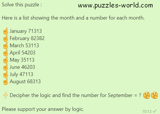 Find the number for September