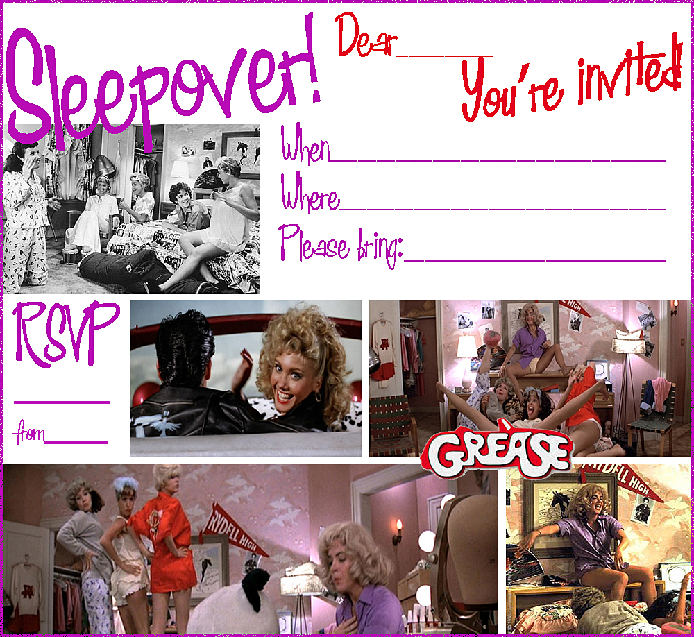 INVITATIONS FOR SLEEPOVER PARTY