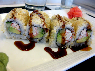 Crunchy California Roll at Wicker Park Seafood & Sushi Bar at O'Hare International Airport (ORD) in Chicago, IL - Photo by Michelle Judd of Taste As You Go