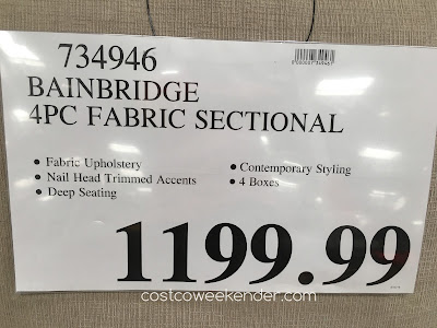 Deal for the Bainbridge 4-piece Fabric Sectional at Costco