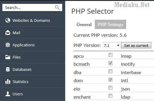 Merubah Versi PHP Plesk