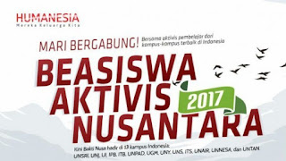 Beasiswa Aktivis Nusantara untuk Mahasiswa S1 Tahun 2017 Beasiswa Dalam Negeri