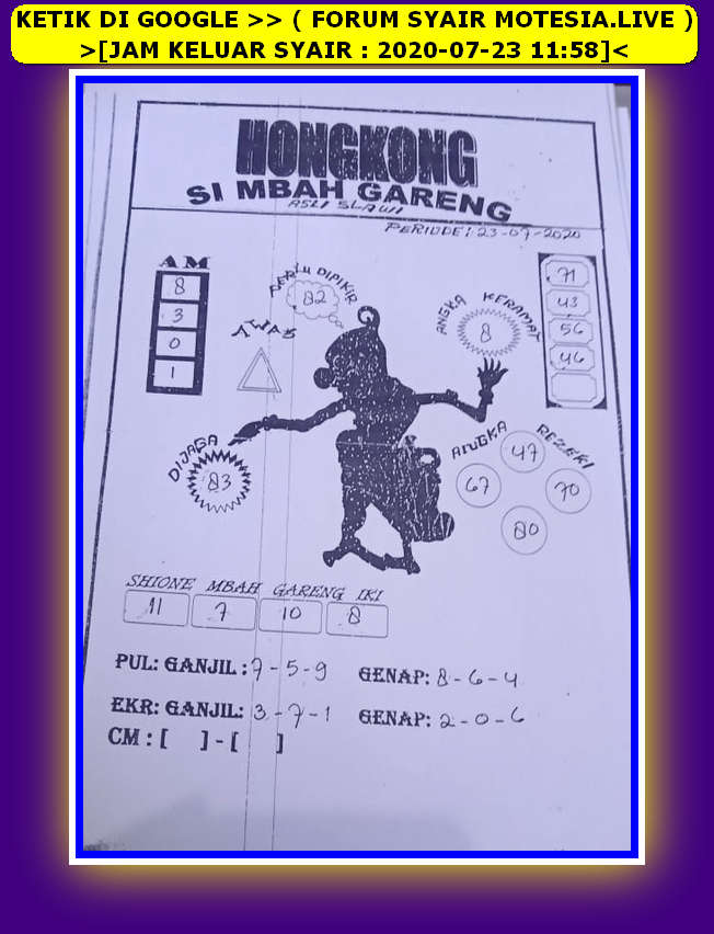 1 New Message Kode Syair Hongkong 23 Juli 2020 Forum Syair Togel Hongkong Singapura Sydney