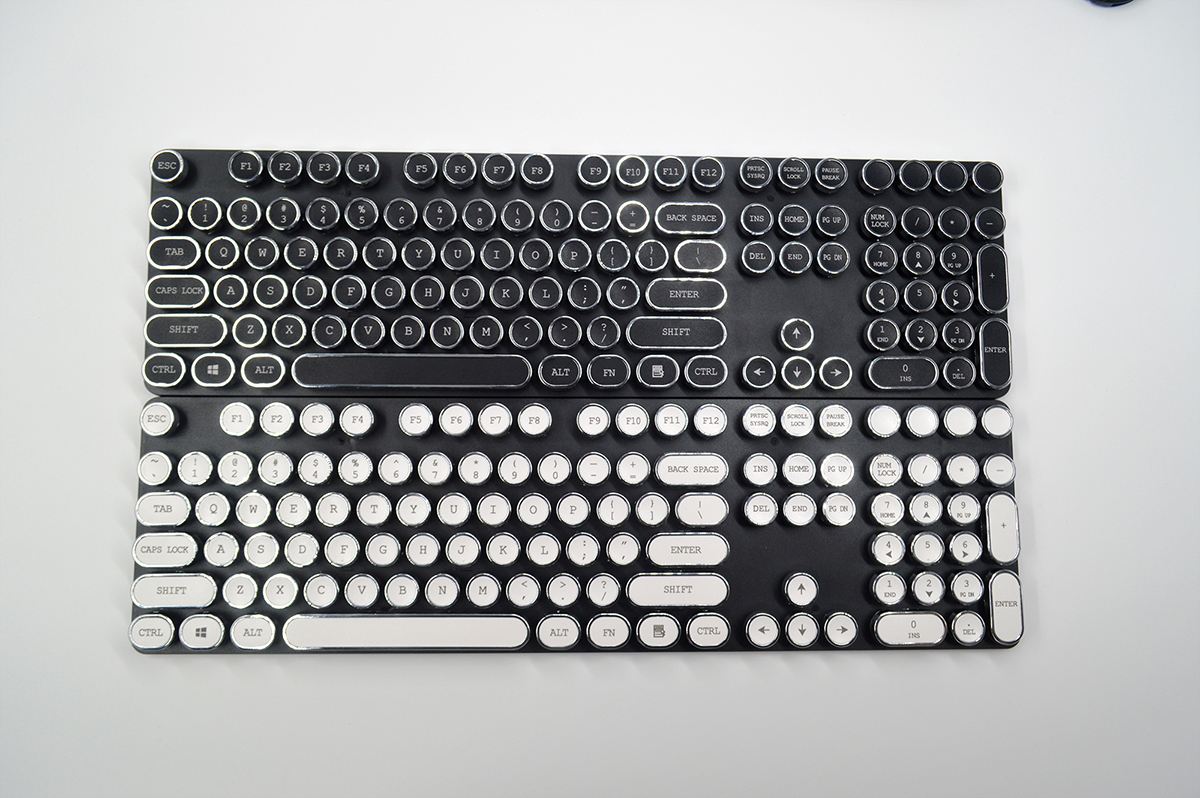 108 keys Round ABS Steampunk Antique Typewriter keycaps for mechanical