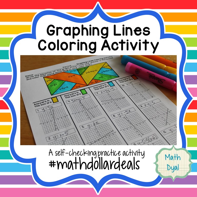 Math Dyal: Graphing Lines Coloring Activity #mathdollardeals