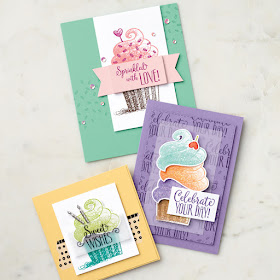 Stampin' Up! Hello Cupcake Cards ~ 2019 Sale-a-Bration ~ www.juliedavison.com