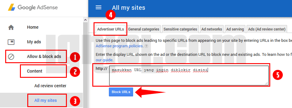 Tutorial Blokir URL Iklan AdSense