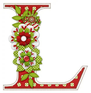 Abecedario Navideño con Flores. Christmas Alphabet with Flowers.
