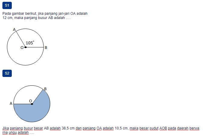 Contoh Soal Pengertian Sudut Pusat Panjang Busur Dan Luas