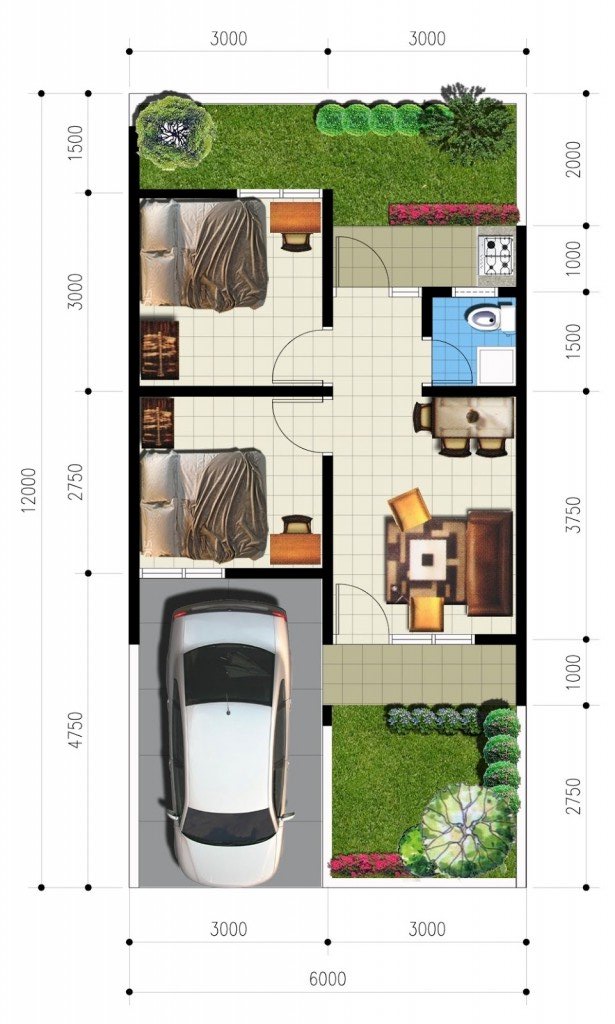 31 Desain sketsa rumah type 36