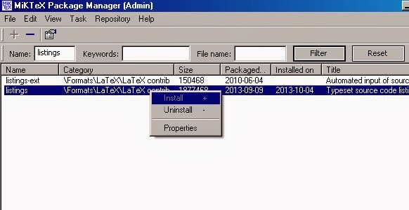 miktex listings.sty