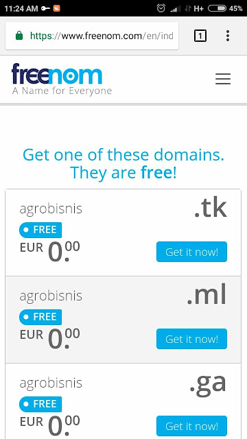 cara daftar domain gratis freenom