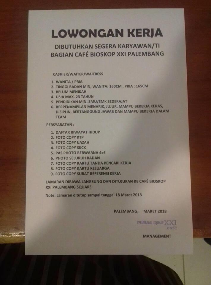 Lowongan Kerja Xxi