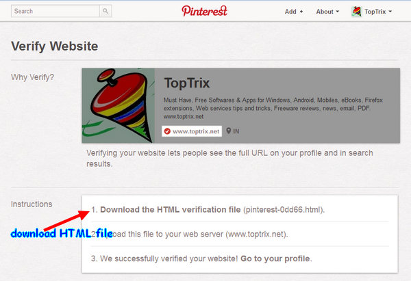 verify-blogger-blog-Pinterest-account