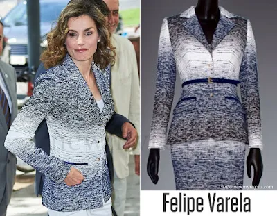 Queen Letizia wore FELIPE VARELA Coat