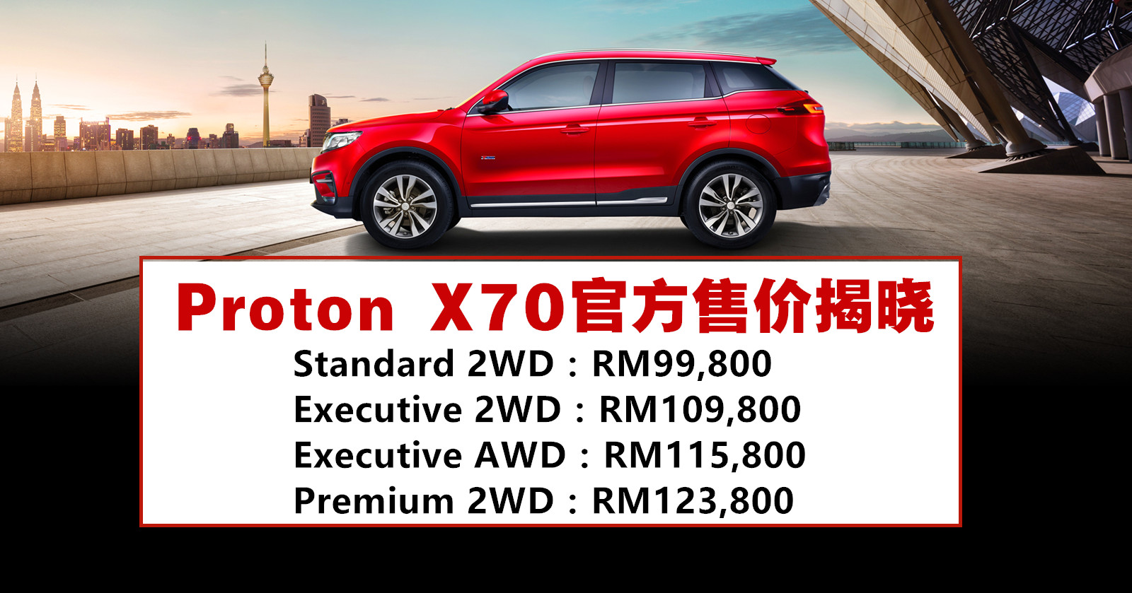 价钱 proton x70 New Cars