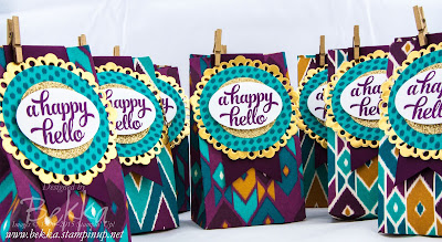 Adorable Treat Bags easy to make with the Stampin' Up! Gift Bag Punch Board - get it here