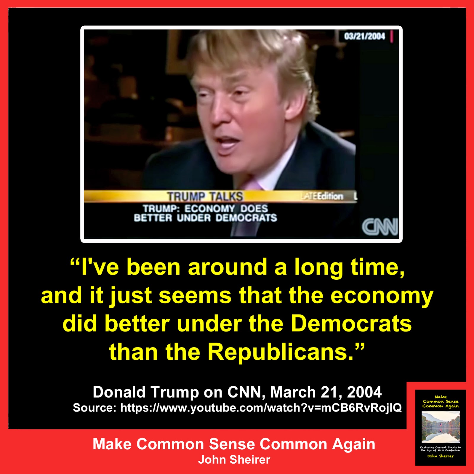 Image result for trump said economy does better under democrats