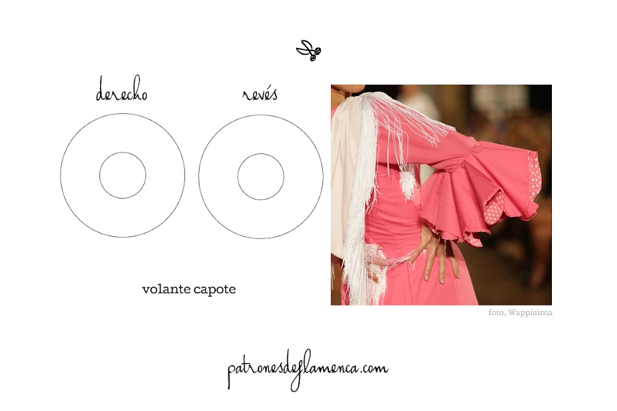 Patrón de volante de capote - patrones de flamenca
