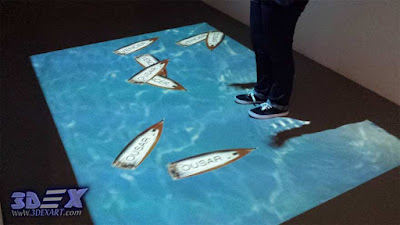 Interactive floor projection for promoting business and advertisement